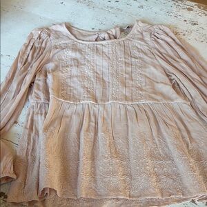 NWT American Eagle Outfitters Light Blush Embroidered Peasant Tunic